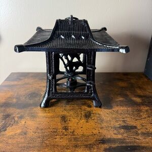 Toro Japanese Iron Hanging Lantern Takaoka Vintage